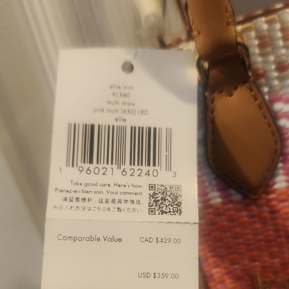 Kate Spade Pink and Tan Mini Woven Bag NWT - Picture 2 of 11